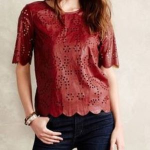 Anthropologie Vegan Leather Sunday in Brooklyn Tee